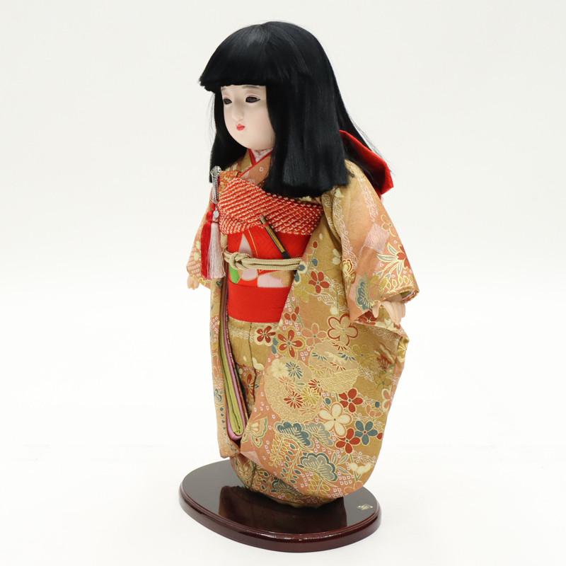 アウトレット品 雛人形 市松人形 13号 金彩 雪輪四季花 25a-ya-0071