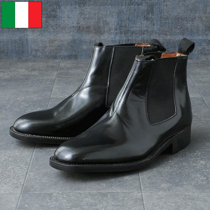 イタリア軍 レザー サイドゴアブーツ ブラック デッドストック