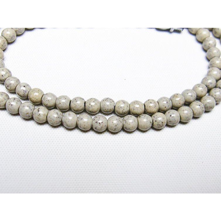 台湾産 北投石 天然ラジウム効果 ネックレス 4mm t323-3085 : 誠安