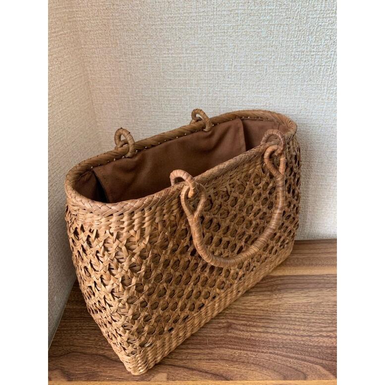 山葡萄 山葡萄かごバッグ 手作り 籠バッグ 二重編み 内布あり 和服
