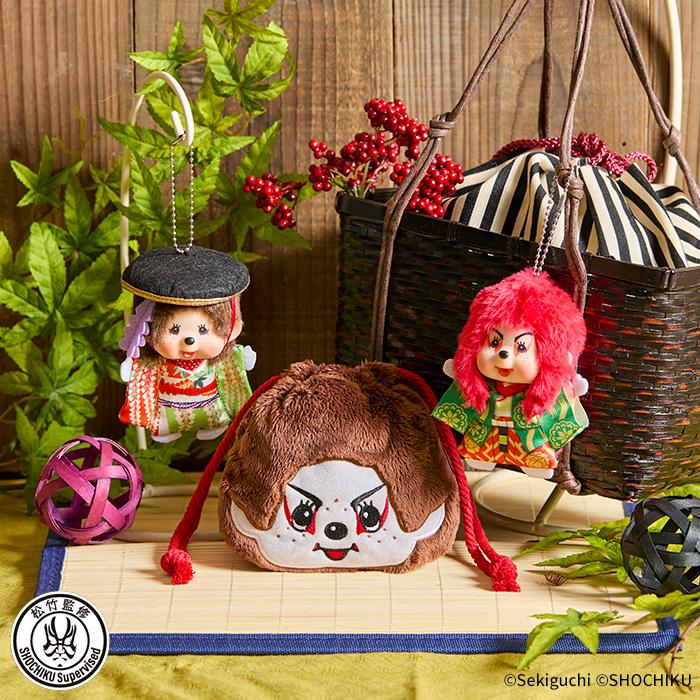 セキグチ モンチッチ×歌舞伎 SS顔でかキーチェーン 連獅子 : セキグチ