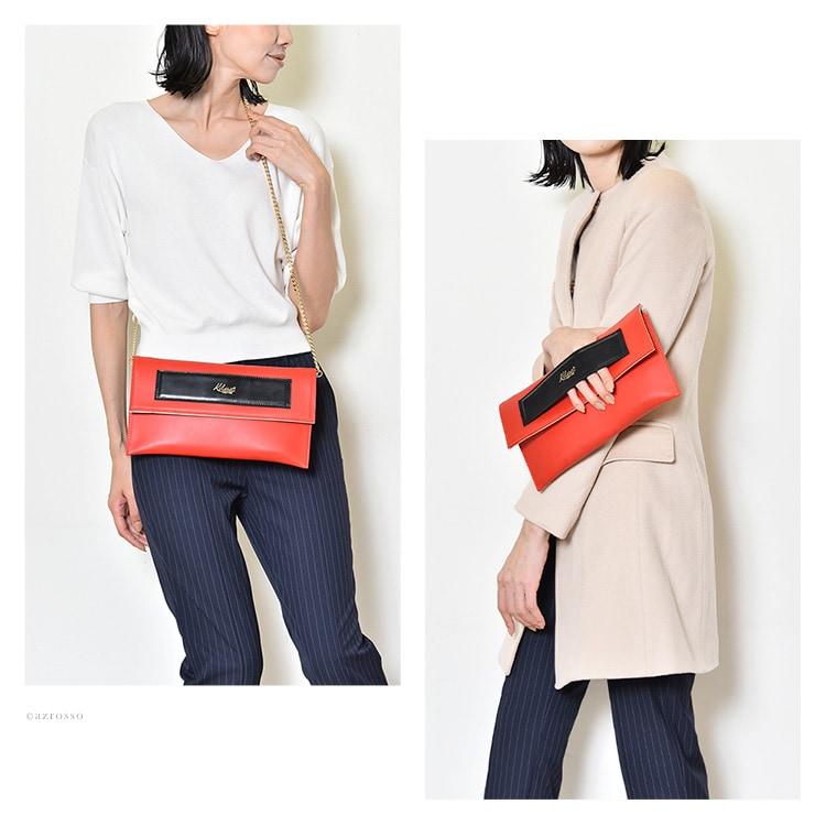 クラッチバッグ レディース イタリア製 本革 レザー 2way ショルダー