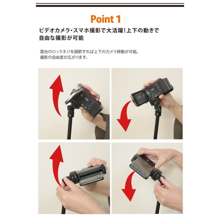 一脚 スタンド付き ビデオカメラ 130cm コンパクト 三脚 一眼レフ用