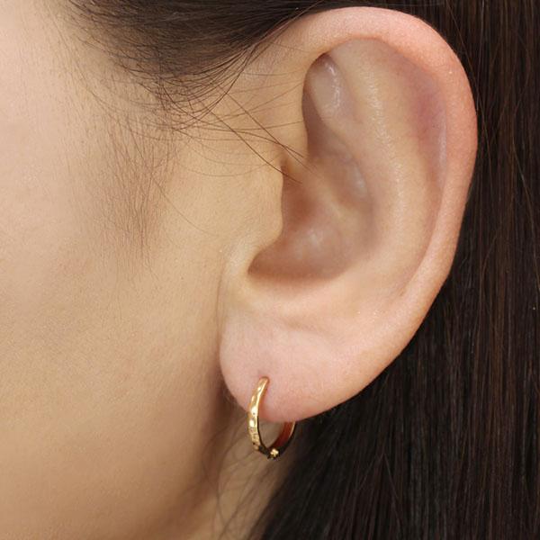 ピアス フープピアス k18 18k 18金 イエローゴールド 中折れ式ピアス