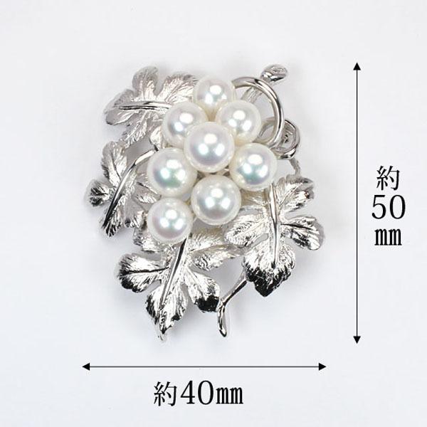 パール ブローチ 真珠 フォーマル 植物モチーフ あこや真珠 レディース