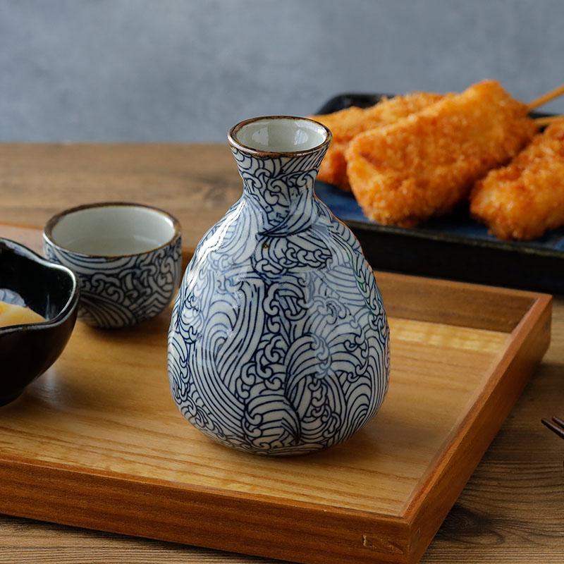 1合徳利 240cc 染付荒波徳利 とっくり 酒器 和食器 おしゃれ 日本酒