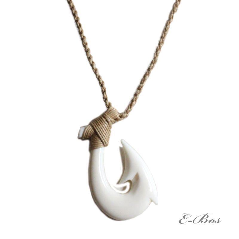 ハワイアンジュエリー ボーンカービング ペア フィッシュフック