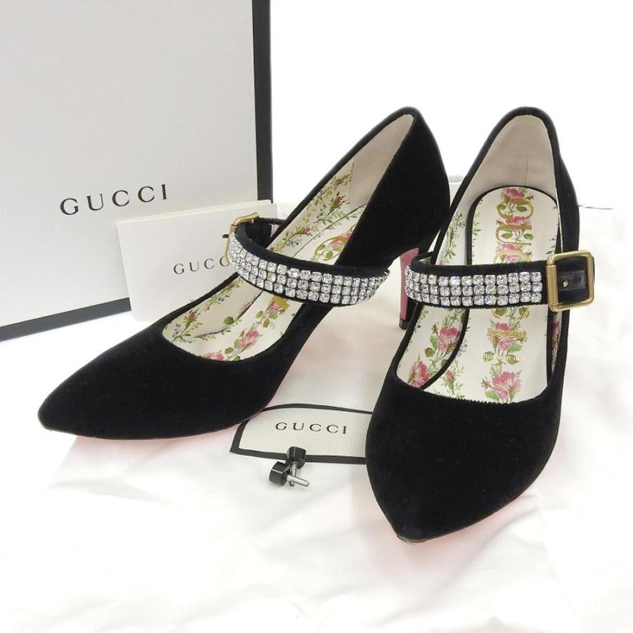 GUCCI（グッチ） ヒール パンプス ラインストーン ストラップ 靴