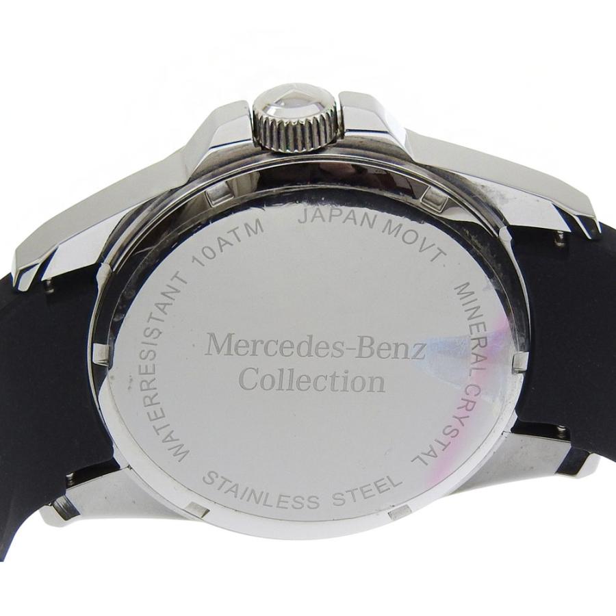 メルセデスベンツ MERCEDES BENZ デイト 黒文字盤 SS ラバー クォーツ