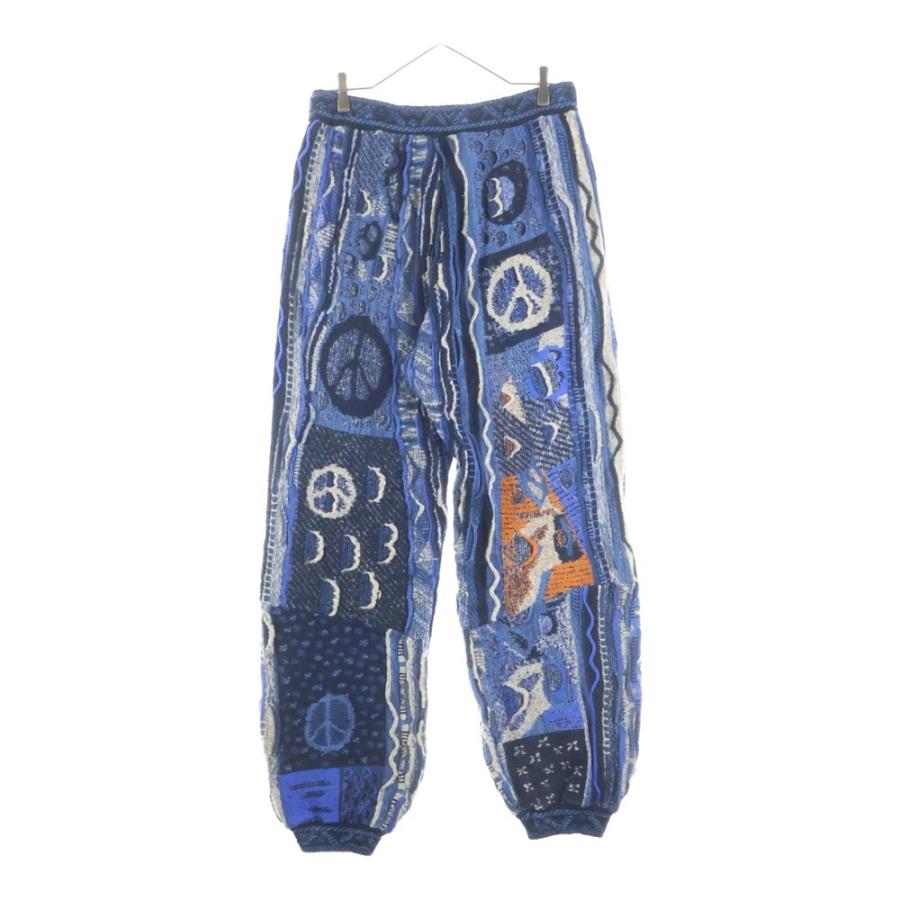 KAPITAL（キャピタル） 7F Boro Gauvy ニットパンツ ブルー EK-798