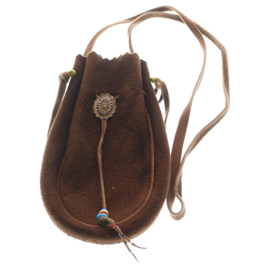 goro's（ゴローズ） K18付きフラワーコンチョ付きマチ付き巾着ポーチ L