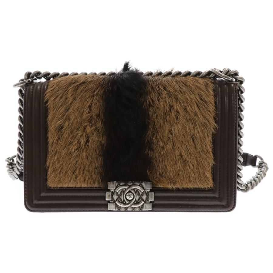 CHANEL（シャネル） ボーイシャネル25 ラムスキン ファー付き チェーン