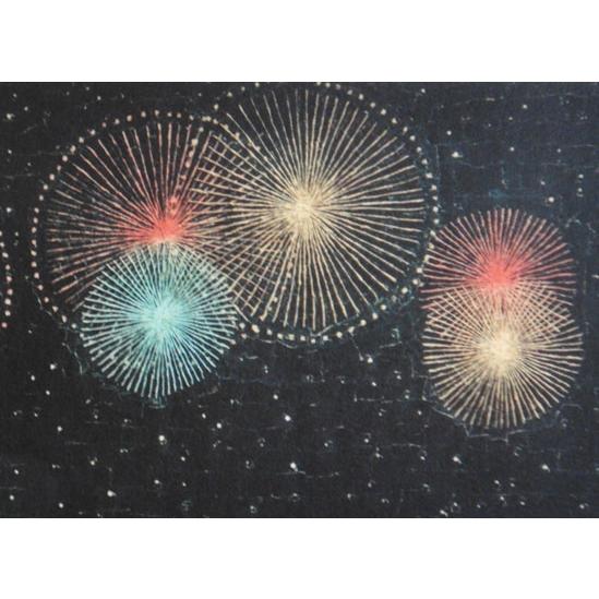 山下清 長岡の花火 版画(リトグラフ） 6号大 限定300部 額装 : 書画肆