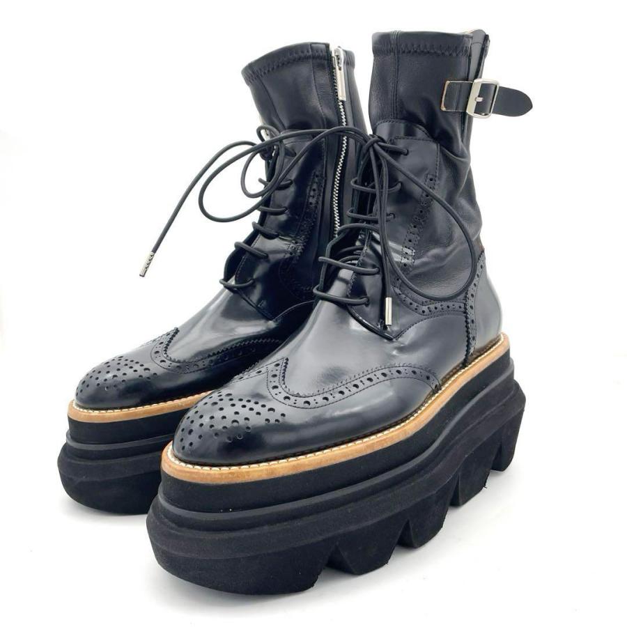 sacai（サカイ） ウイングチップ エンジニアブーツ プラットフォーム