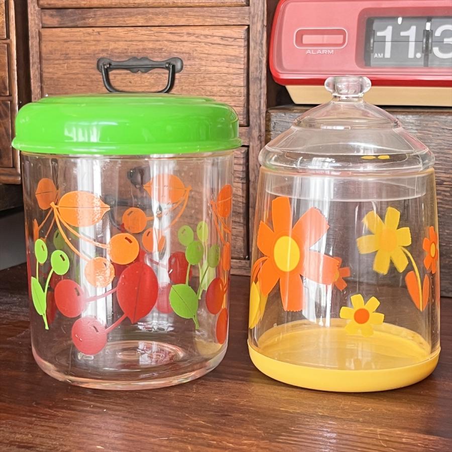 ヴィンテージ 昭和レトロ 樹脂製 プラ製 カラフルポップ キャニスター
