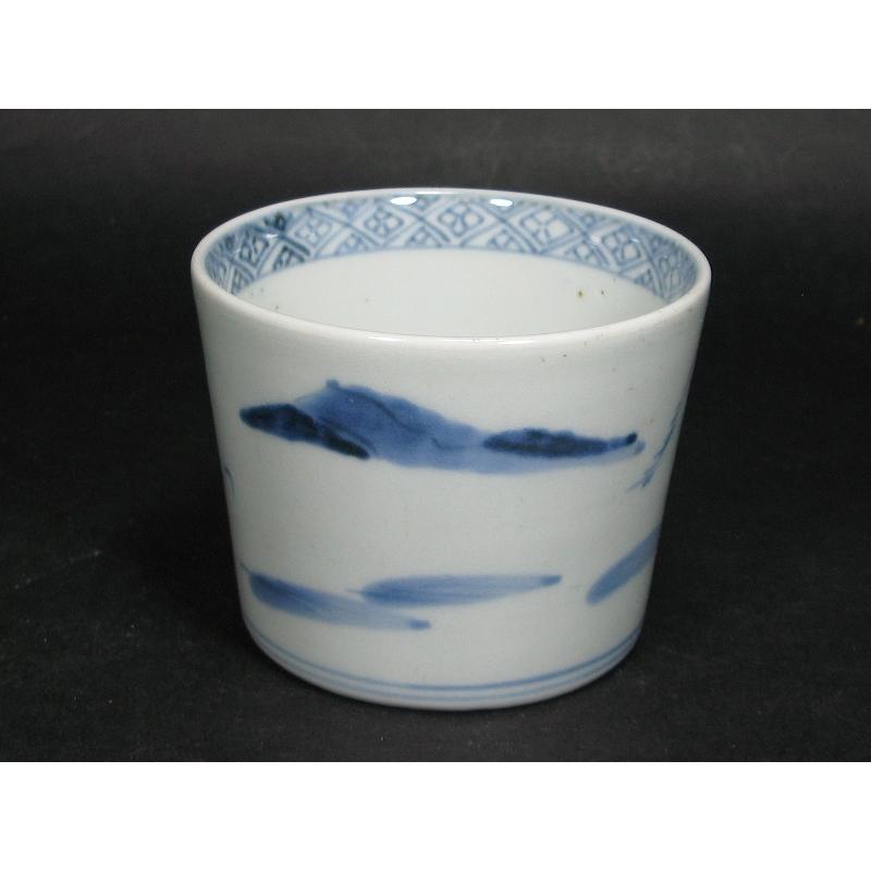 古伊万里 染付 山水文 見込み帆掛け舟 蛇の目高台 蕎麦猪口 (23) : SK