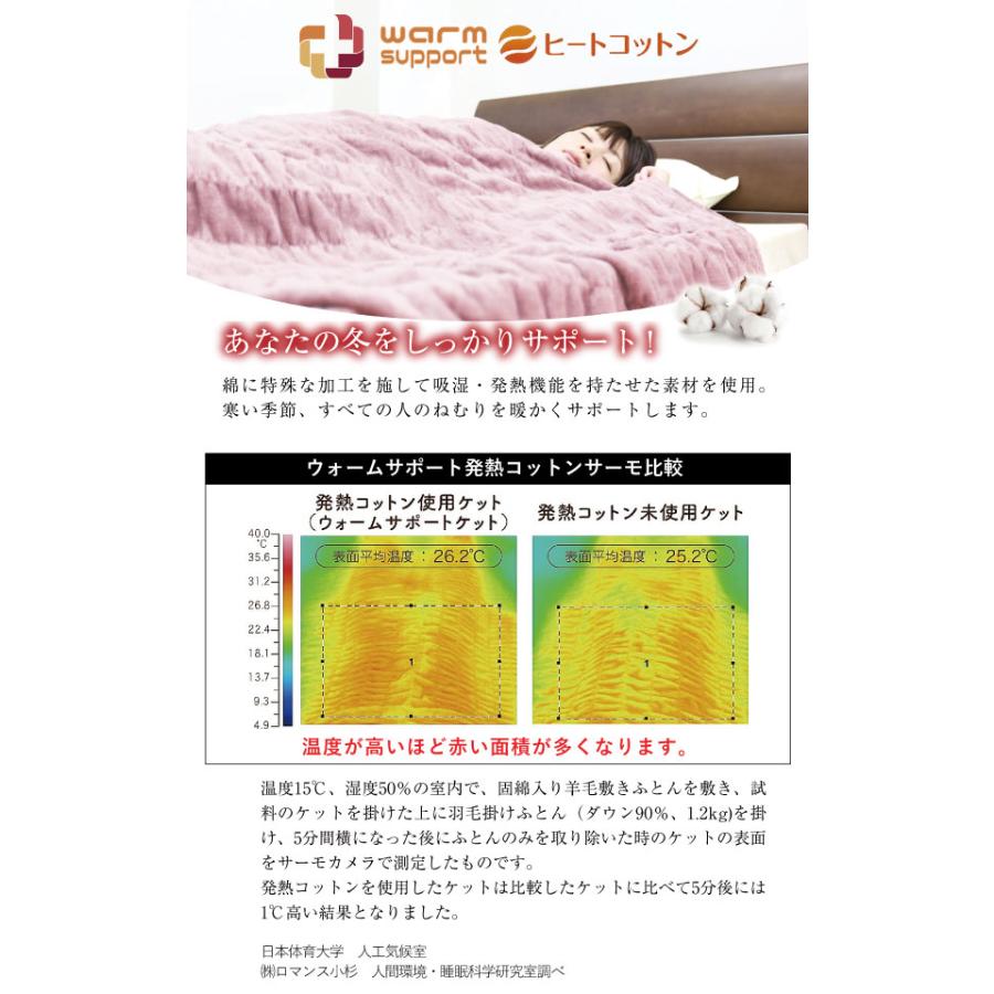 ロマンス小杉 毛布 ヒートコットンケット シングルサイズ 140×200cm