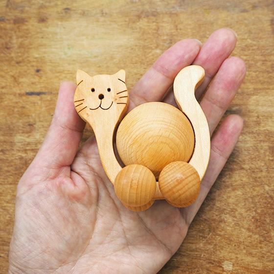 ドイツ製 オブジェ 木製 ネコ キャット 猫 置物 北欧 かわいい