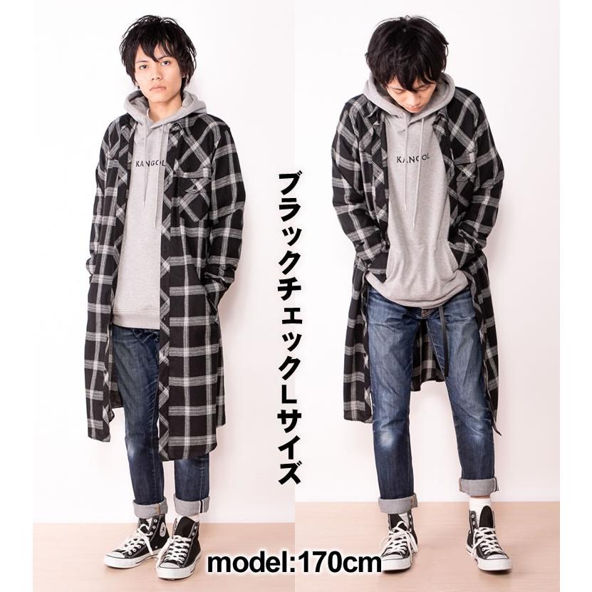ロングシャツ メンズ チェックシャツ デニムシャツ レディース A115