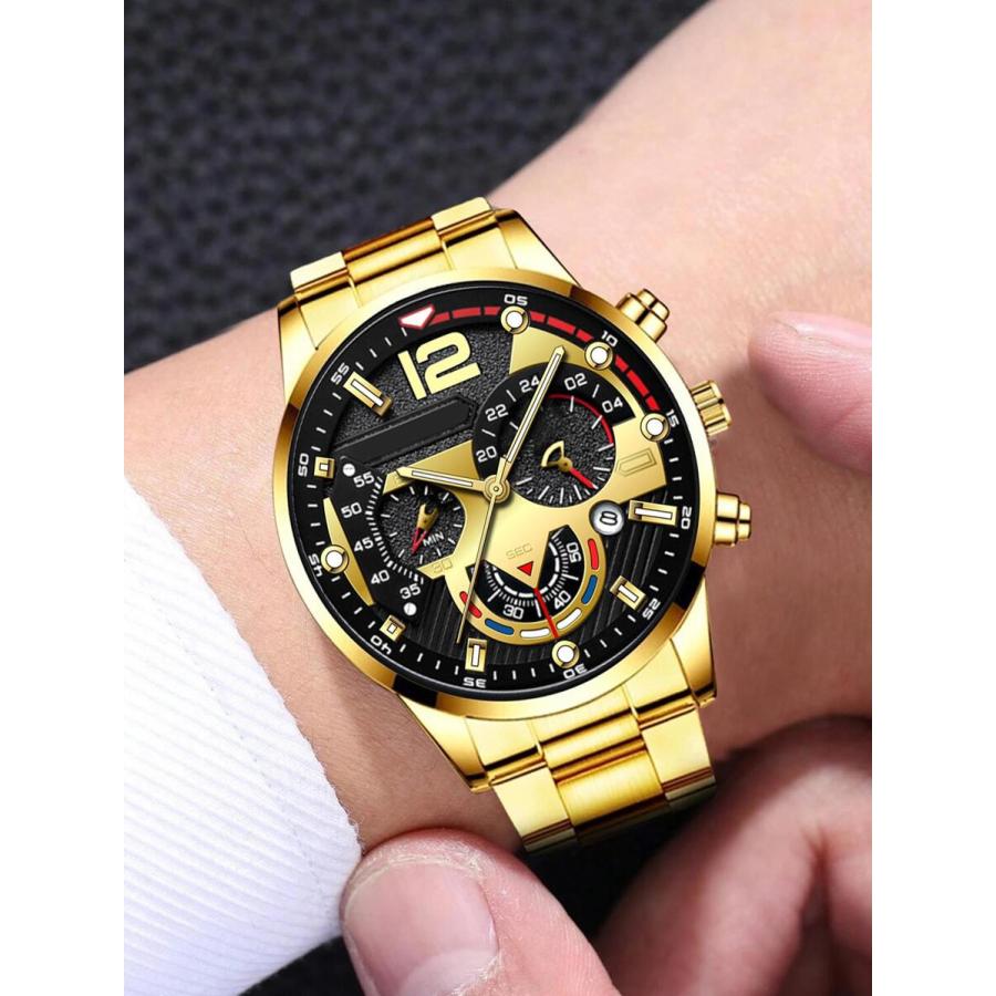 腕時計 メンズ セット メンズ腕時計 ゴールド ウォッチ シルバー亜鉛