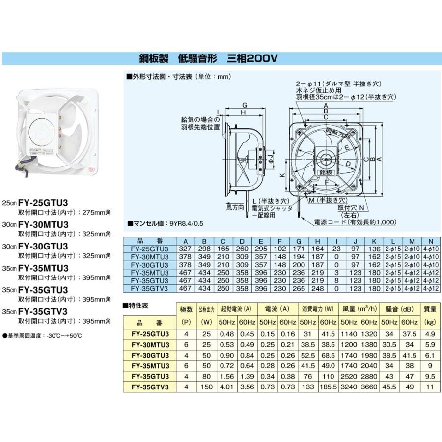Panasonic（パナソニック） 有圧 換気扇 三相200V FY-35MTU3 35cm 産業