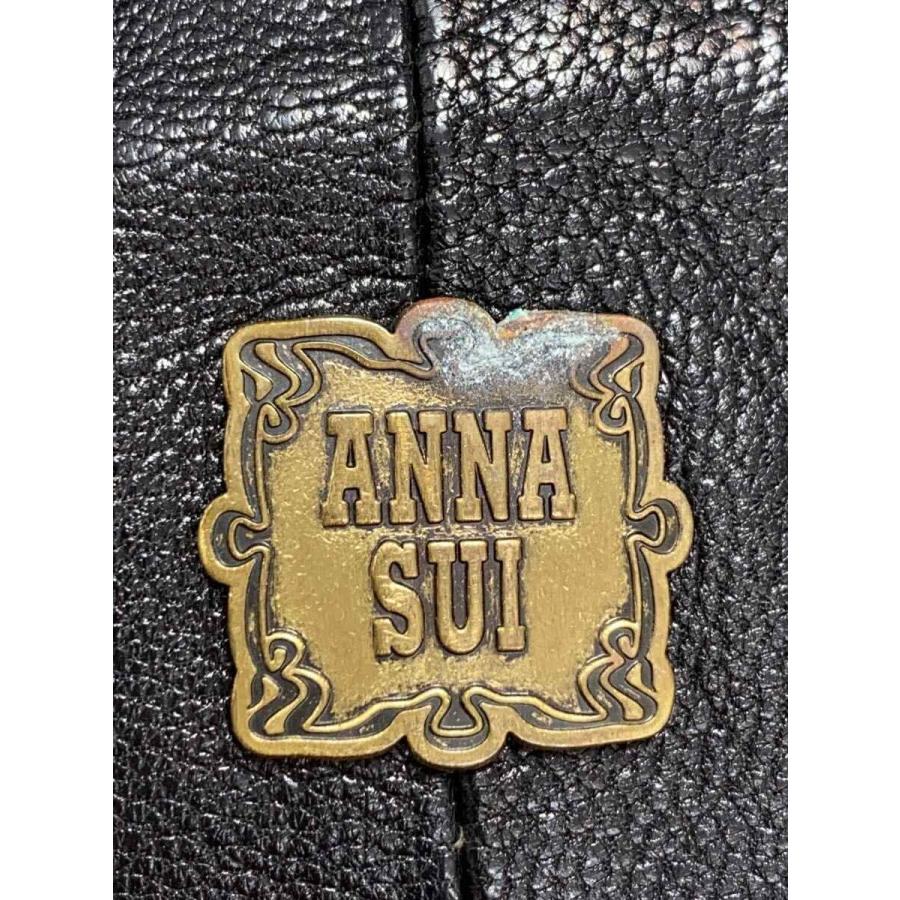 ANNA SUI◇バタフライ刺繍/Y2K/レザー/BLK// : セカンドストリート