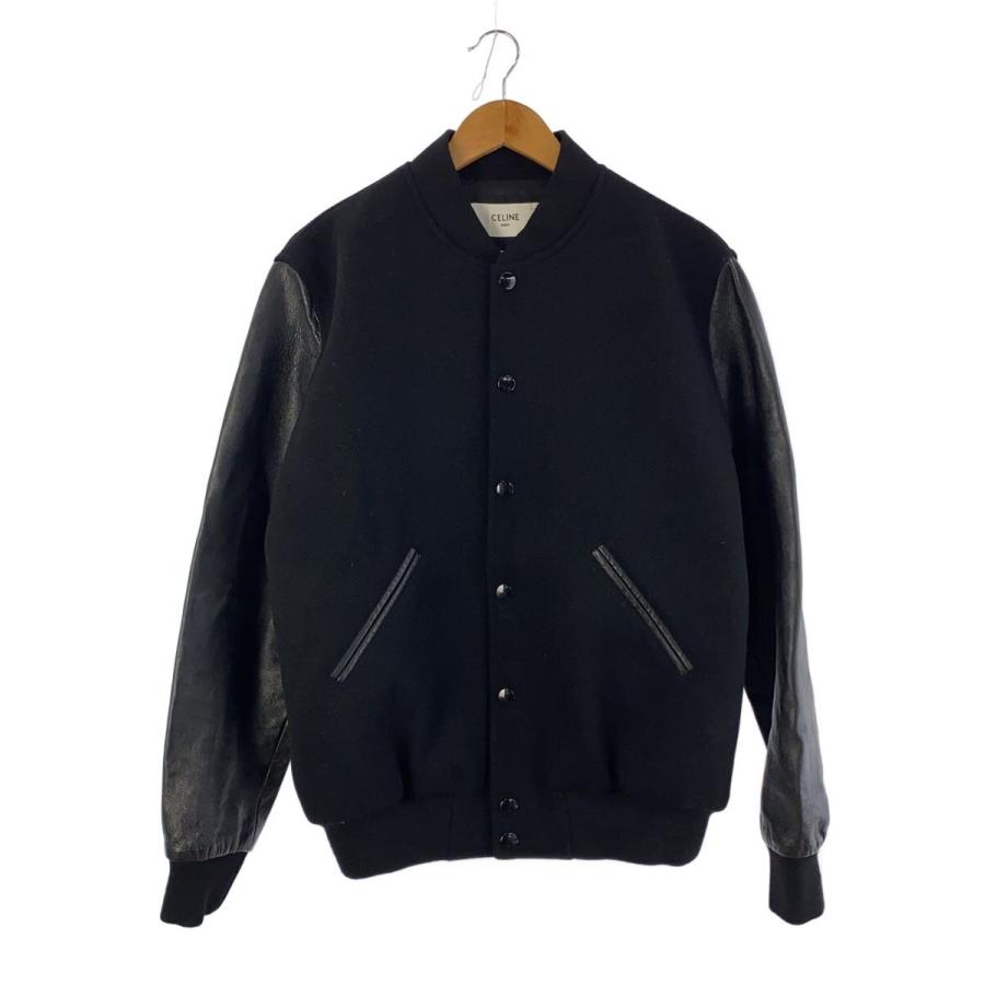 CELINE◇L/22AW/BOY DOLL/テディジャケット/スタジャン/46/ウール/BLK
