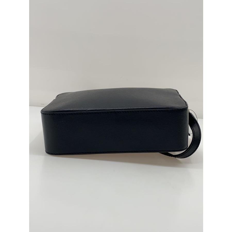 FURLA◇スクエアバッグ/ショルダーバッグ/レザー/ブラック/黒/無地