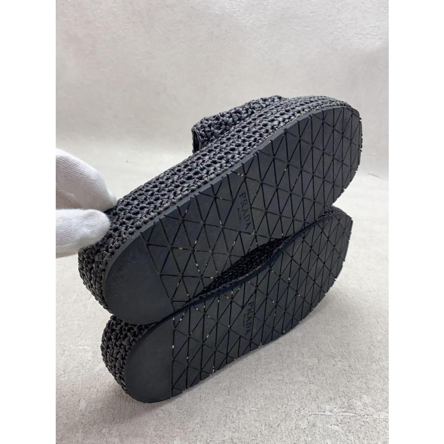 PRADA◇クロシェフラットフォームスライドサンダル/--/ブラック/プラダ