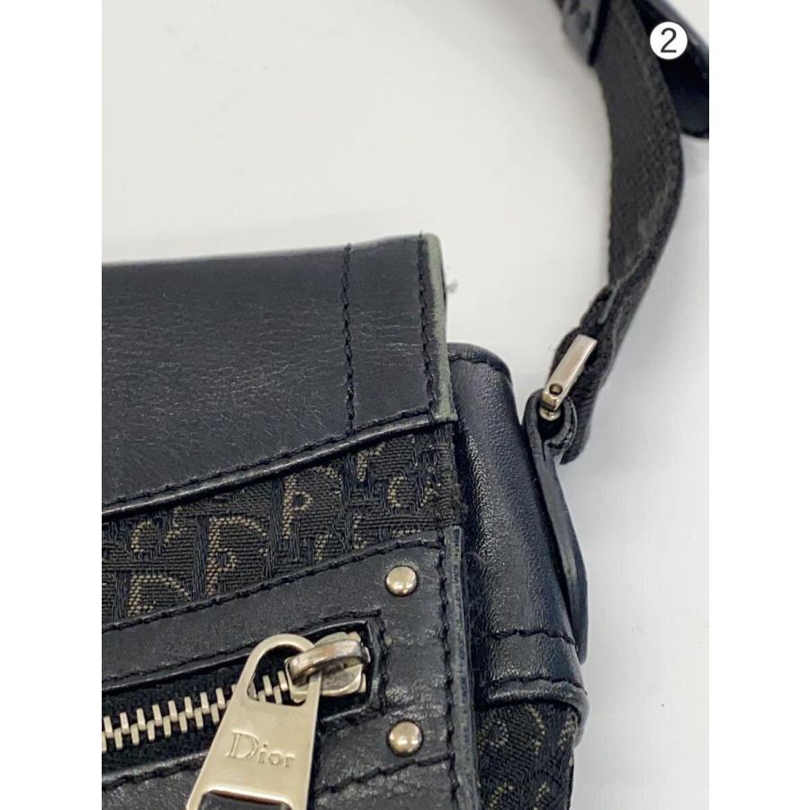 Christian Dior◇ストリートシック/ショルダーバッグ/レザー/BLK