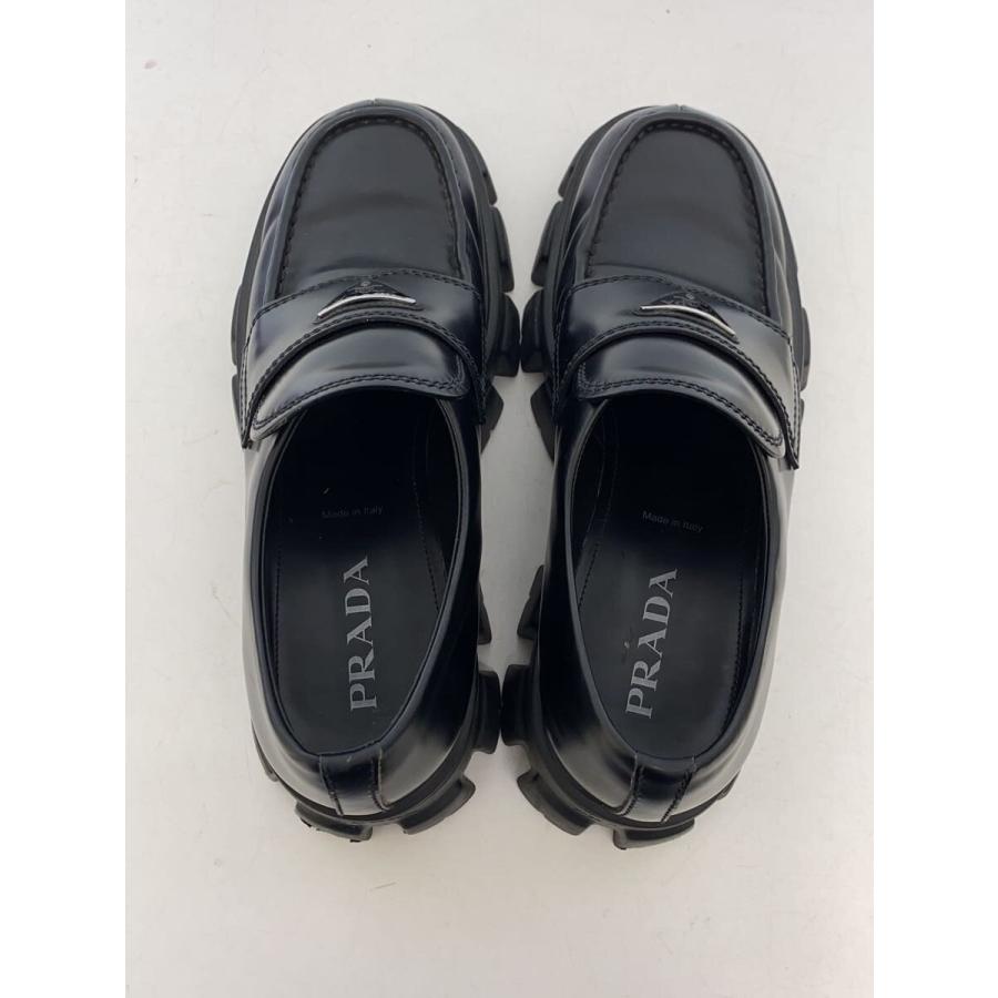 PRADA◇モノリスブラッシュドレザーローファー/三角ロゴプレート/厚底