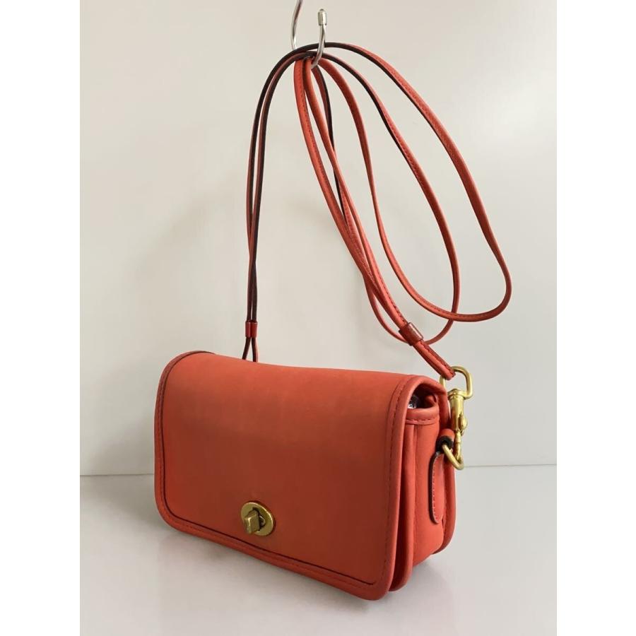 COACH◇オールドコーチターンロックショルダーバッグ/レザー/RED/17994