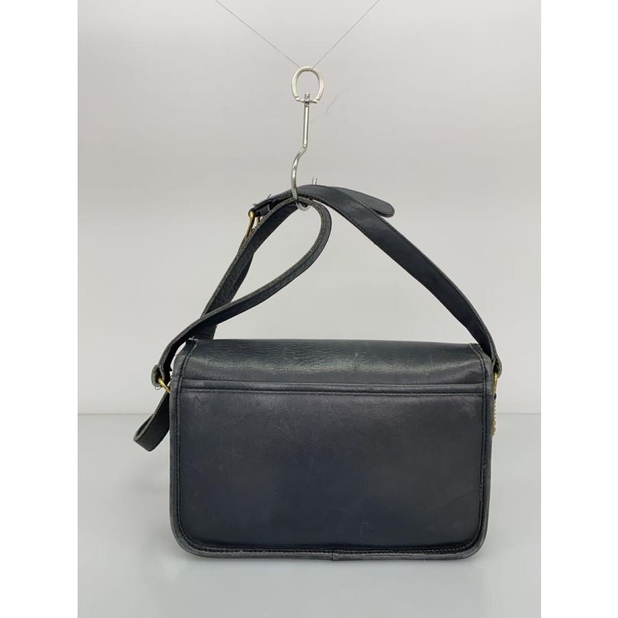 COACH◇オールドコーチ/ターンロックショルダーバッグ/レザー/BLK/9004