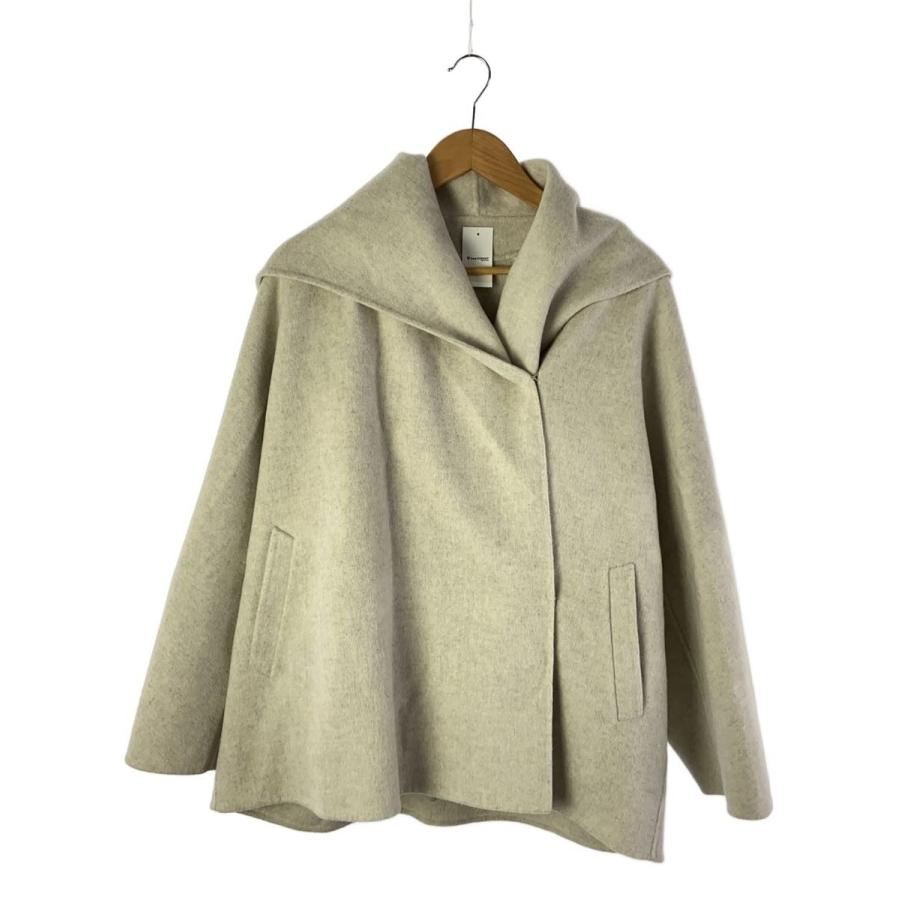 Plage◇24AW/ハミルトンDRAPE MIDDLEコート/36/ウール/生成/24-020-922