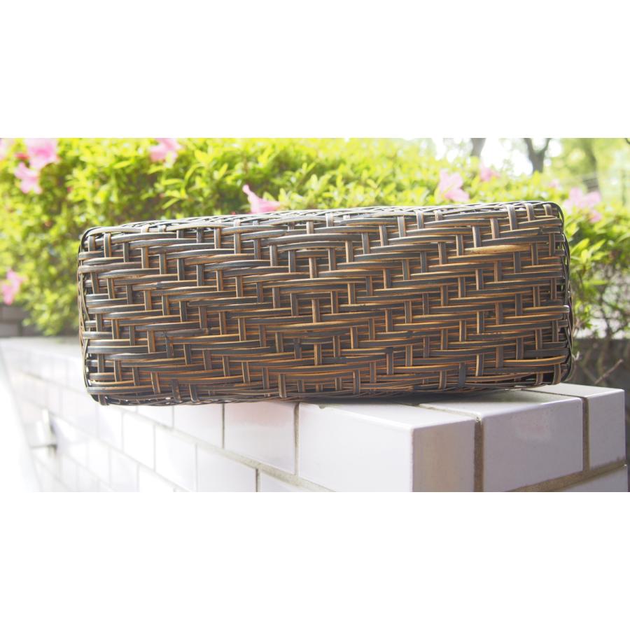 籐かごバッグ-C 網代編み×うね編み 皮籐 かごバッグ カゴバッグ ラタン