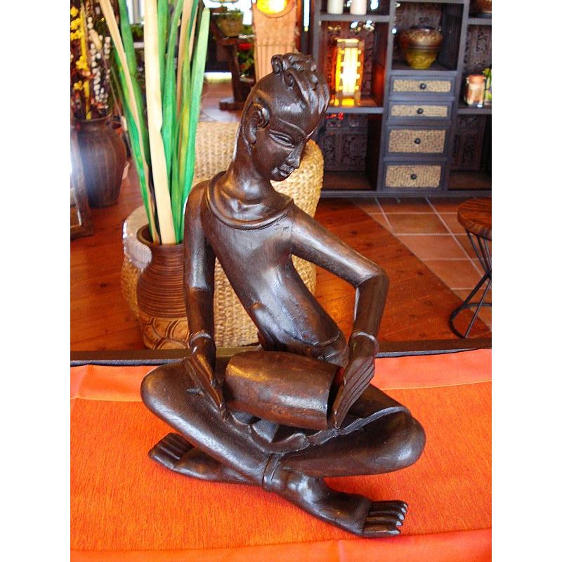 タイ オブジェ インテリア アジアン雑貨 置物 木彫り人形 彫刻