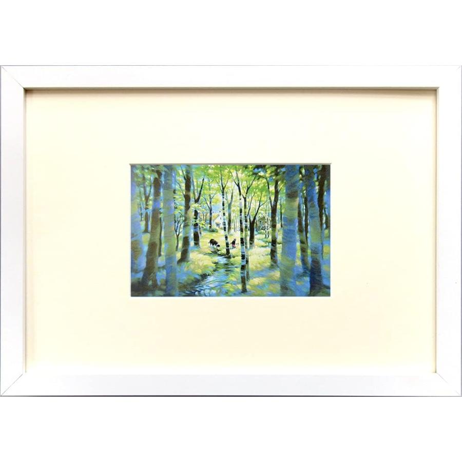 笹倉鉄平 森のむこう 現代アート 額装付き 壁掛け 絵画 インテリア 絵