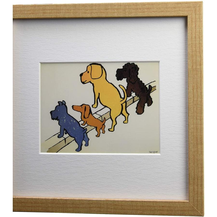 新品 アートフレーム アート 絵 絵画 イラスト 額装付き 犬 レイモンド