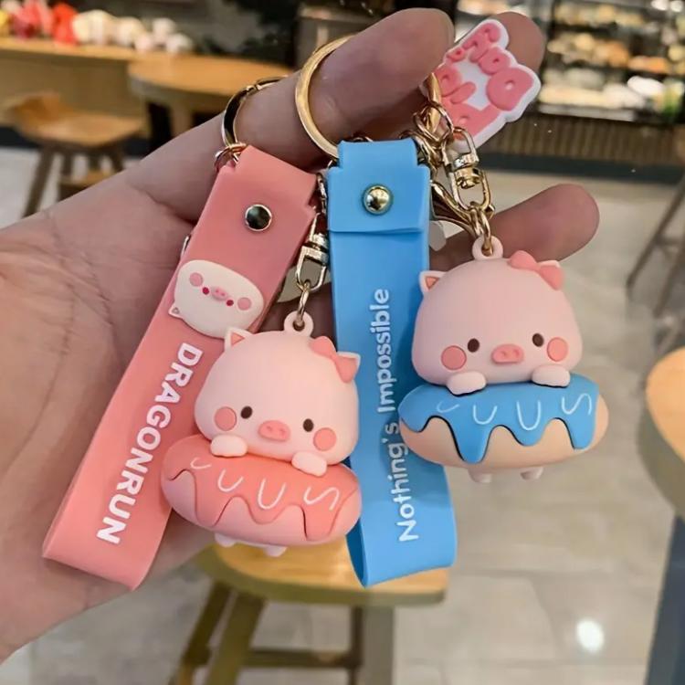 キーホルダー ドーナツぶた 韓国雑貨 アニマル キーチェーン 携帯