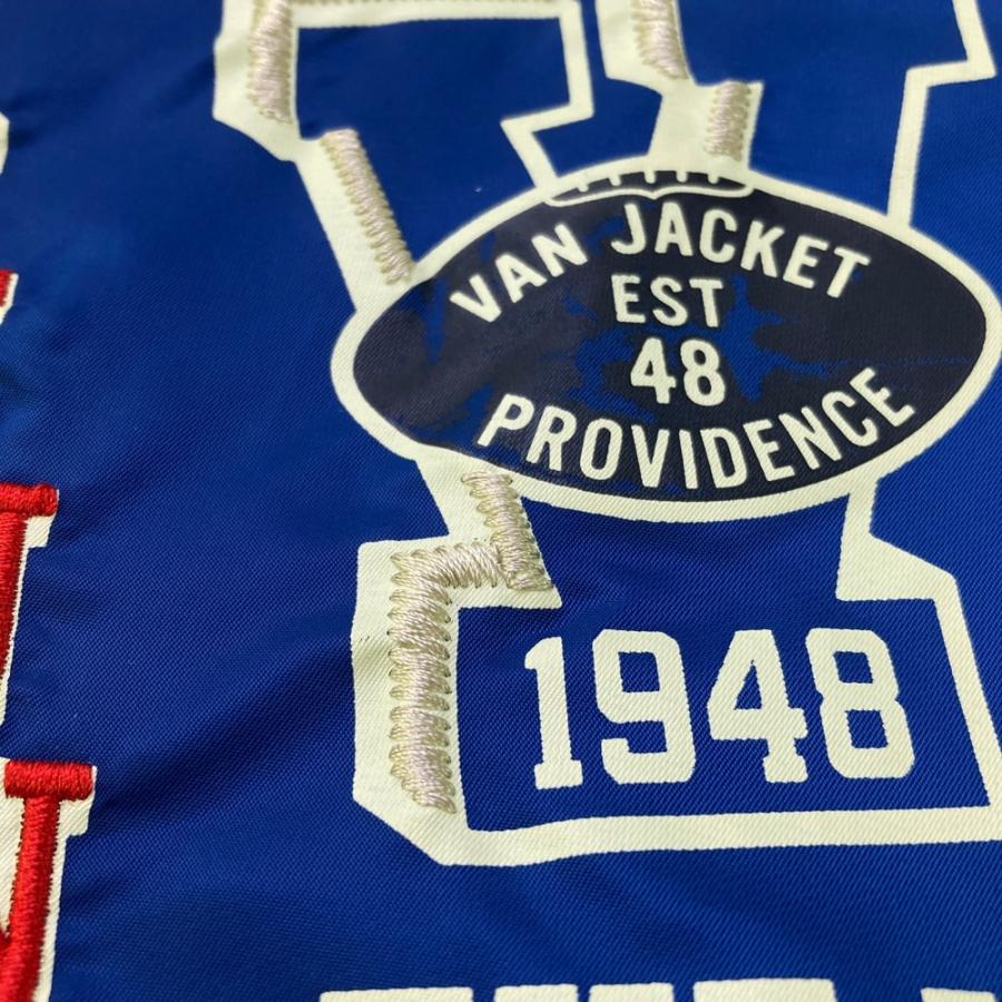 VAN ヴァン コーチジャケット バックプリント 刺繍 ブルー系 LL メンズ