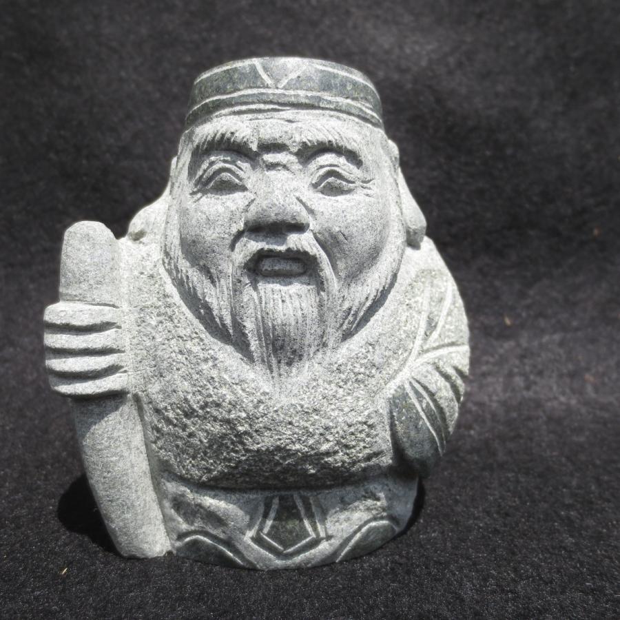 寿老人 じゅろうじん 七福神 置物 石材彫刻品 オブジェ 縁起物 御影石