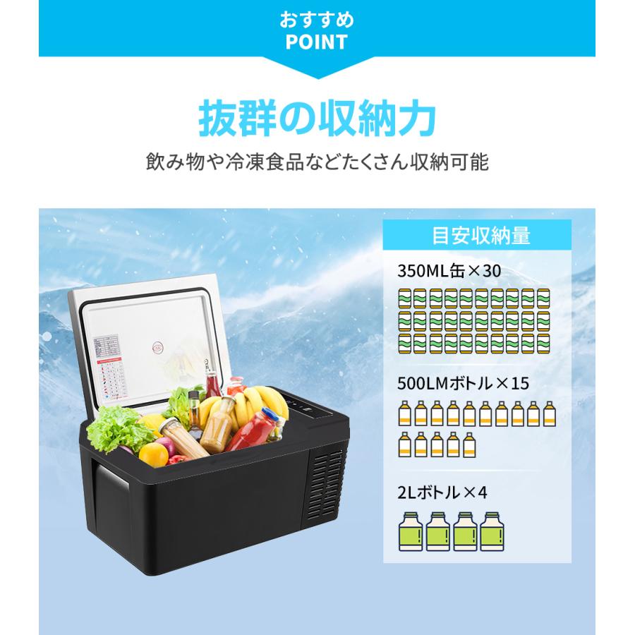 SUNPIE ポータブル 冷蔵庫 車載 18L 冷凍庫 1年保証 -22℃〜10℃ ミニ