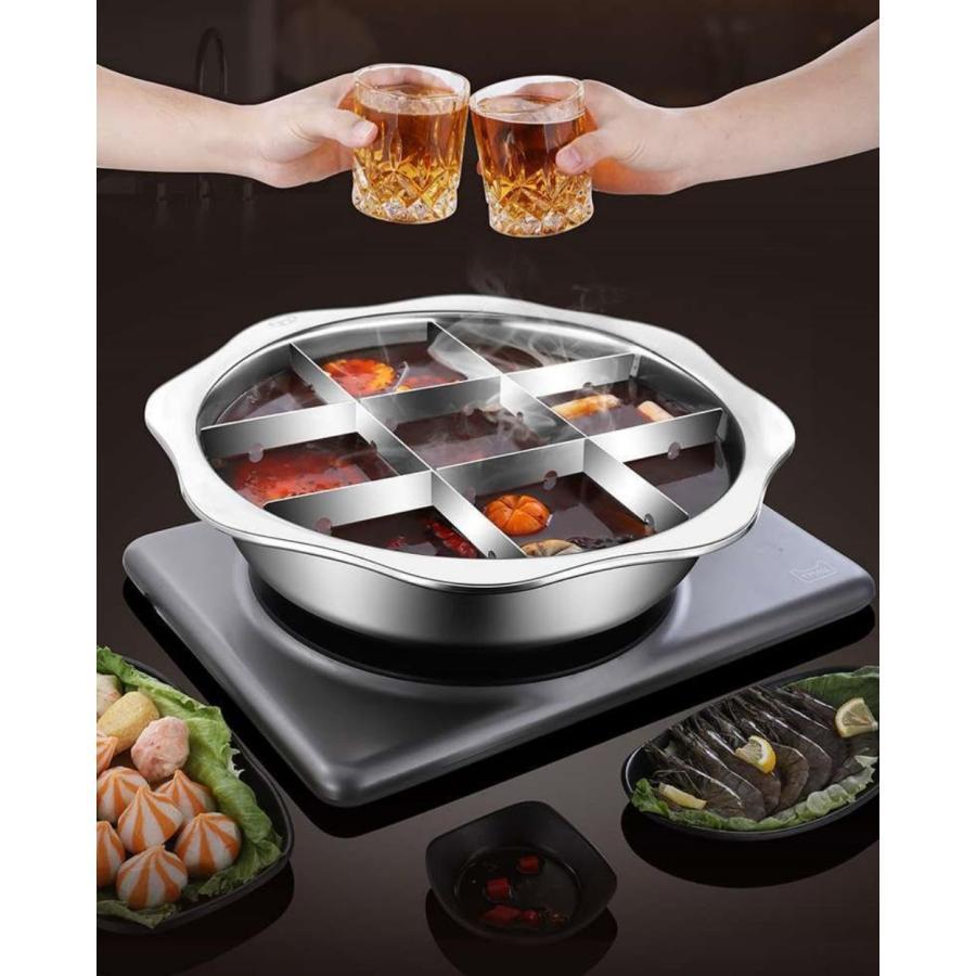 家庭用おでん鍋 36cm おでん分割鍋 調理用ステンレス卓上鍋 IH調理器具