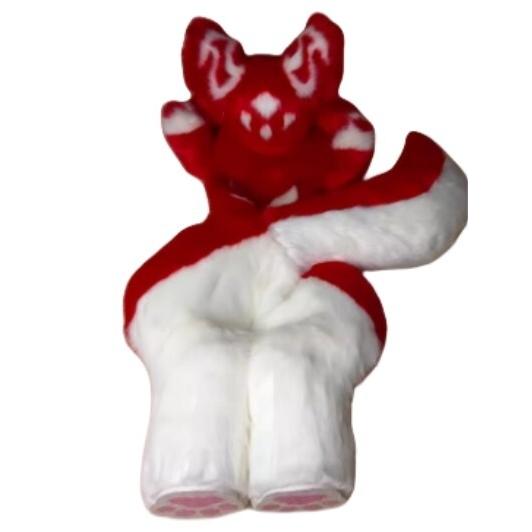 着ぐるみ ケモノ体 フルスーツ 小さめ 赤 全身 ケモノ ファースーツ