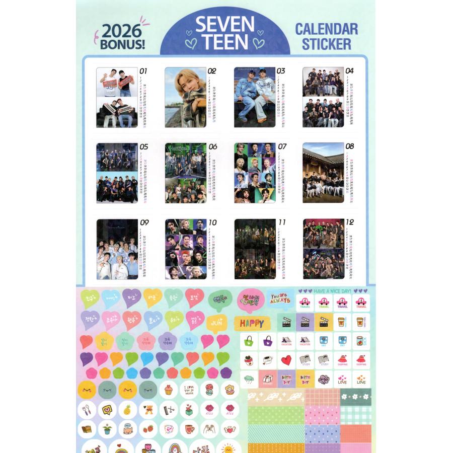 SEVENTEEN セブンティーン グッズ 大判 壁掛け カレンダー 2026年 (令