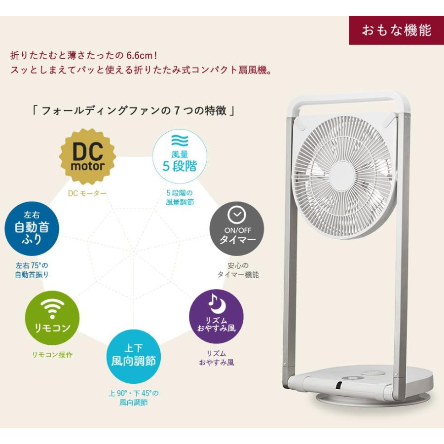Pieria PIERIA 扇風機 おしゃれ DC フォールディングファン【FLU-253D