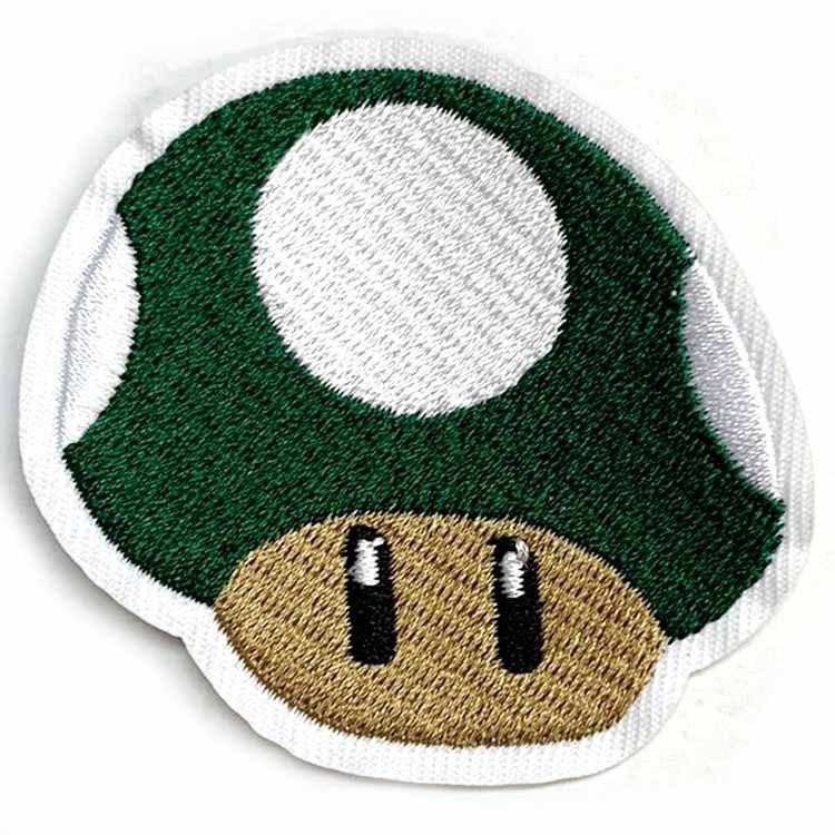 ワッペン マリオブラザーズ キノコ グリーン 刺繍 アイロン