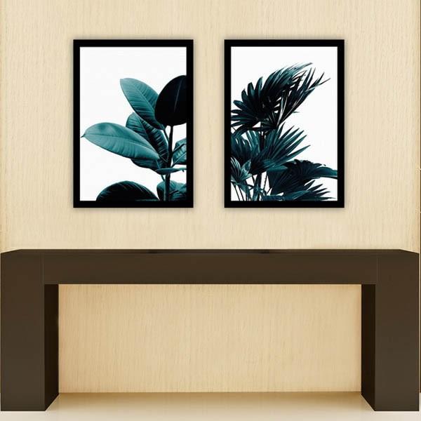 2枚セット33×44cm アートパネル 枠付きフレーム絵画 ボタニカル 植物