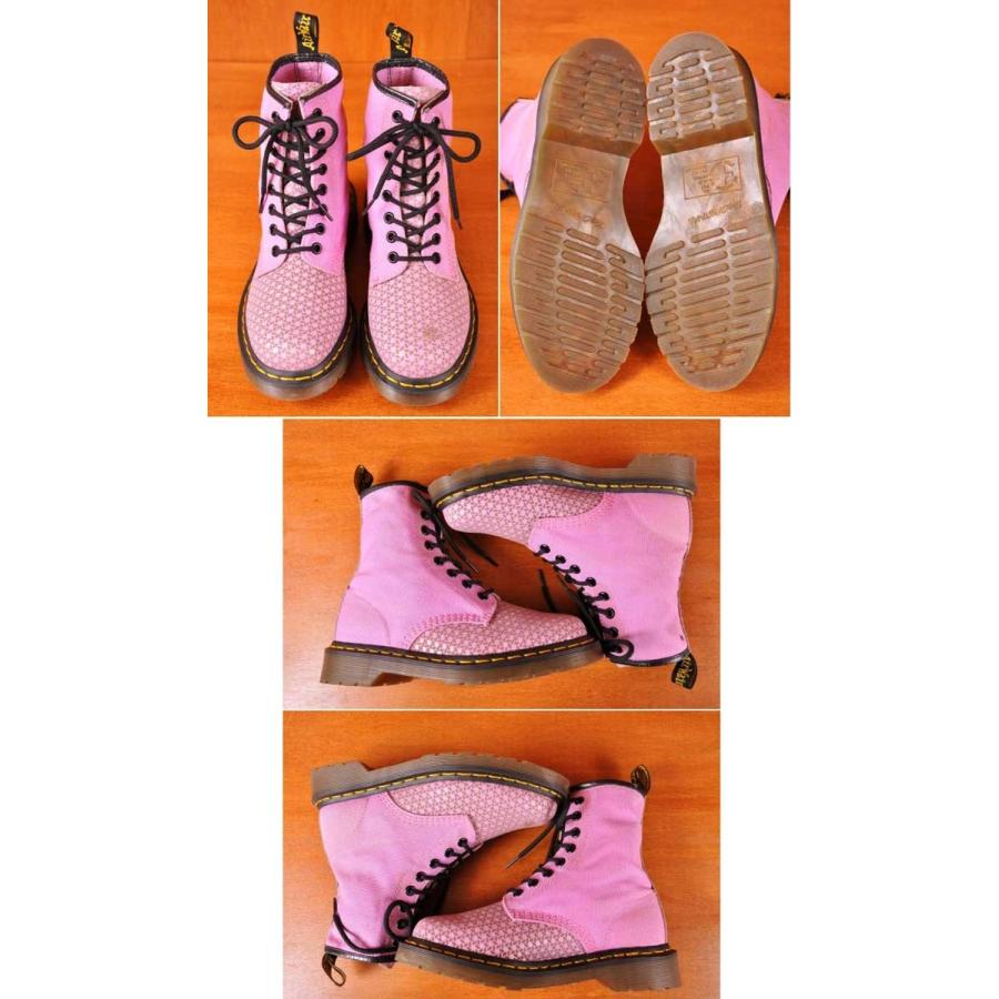 Dr.Martens（ドクターマーチン） 8ホールブーツ ピンク 型押し模様