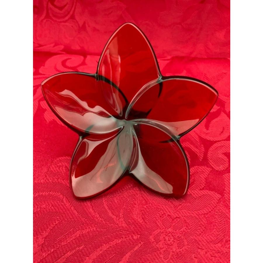 バカラ（Baccarat） レッド フラワー クリスタル フィギュリン
